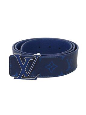 Louis Vuitton Belt Monogram Taiga Ceinture LV Initial Blue Cobalt